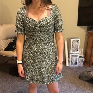 Altar'd State Black and White Mini Sundress with Sweetheart Neckline